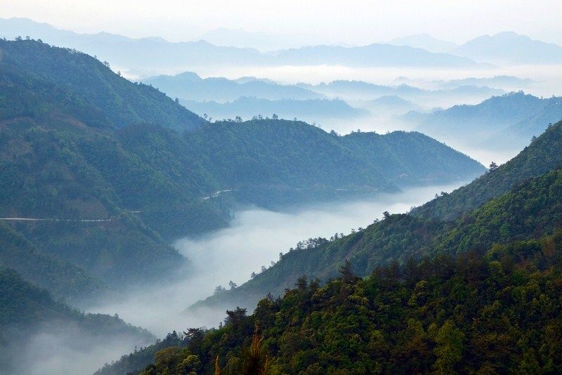 晨雾中的樵山