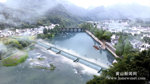 休宁齐云山镇：刘碣坝水毁修复工程施工建设