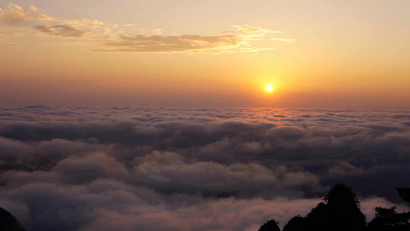 黄山风景区：金色夕阳，妩媚黄山