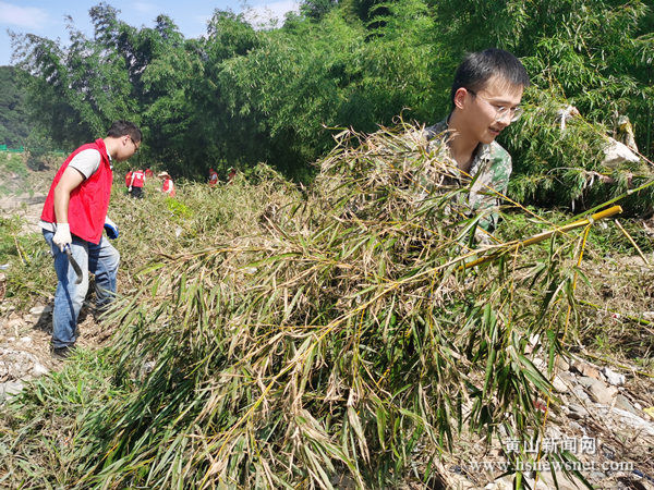 歙县三阳镇：清理河道垃圾 共护美丽母亲河