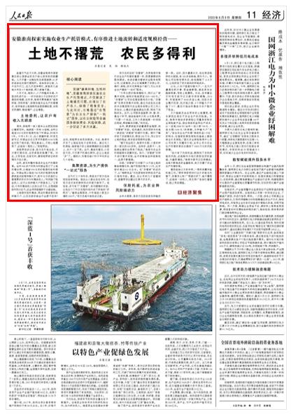 人民日报聚焦淮南：土地不撂荒 农民多得利