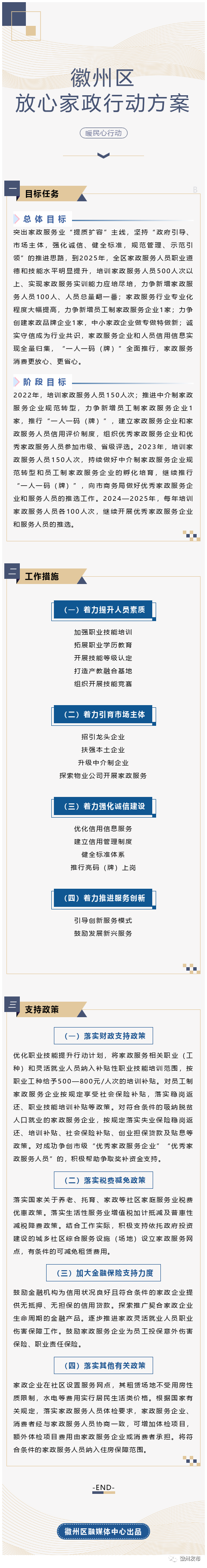 暖民心行动 | 图解《徽州区放心家政行动方案》